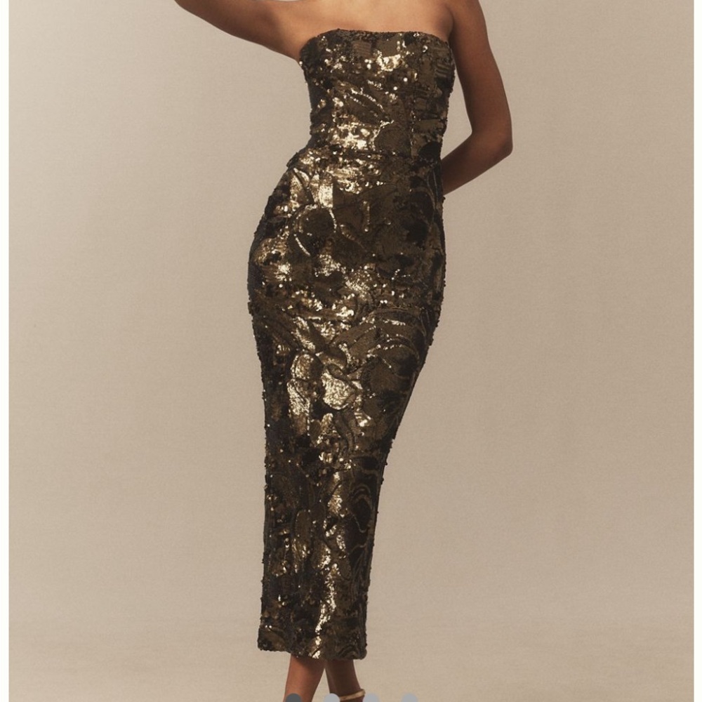 Glamorous Strapless Sequin Dress